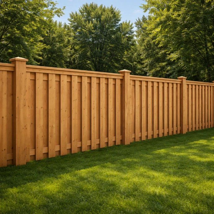 Board-on-Board privacy wood fence installation in London Ontario